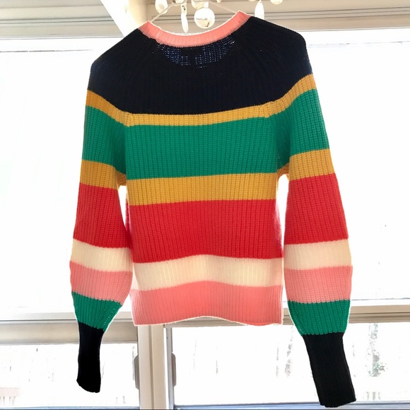 NWT Joie chunky striped crochet knit wool cashmere sweater - Picture 5 of 6